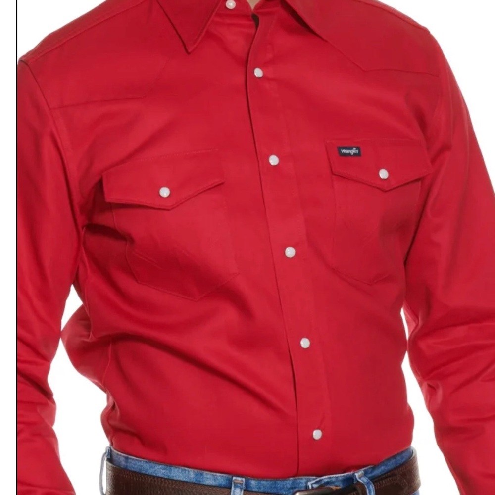 WRANGLER COWBOY CUT WORK SHIRT RED - MENS SHIRT - MS70619. SZ XL. Cowboy up! Red